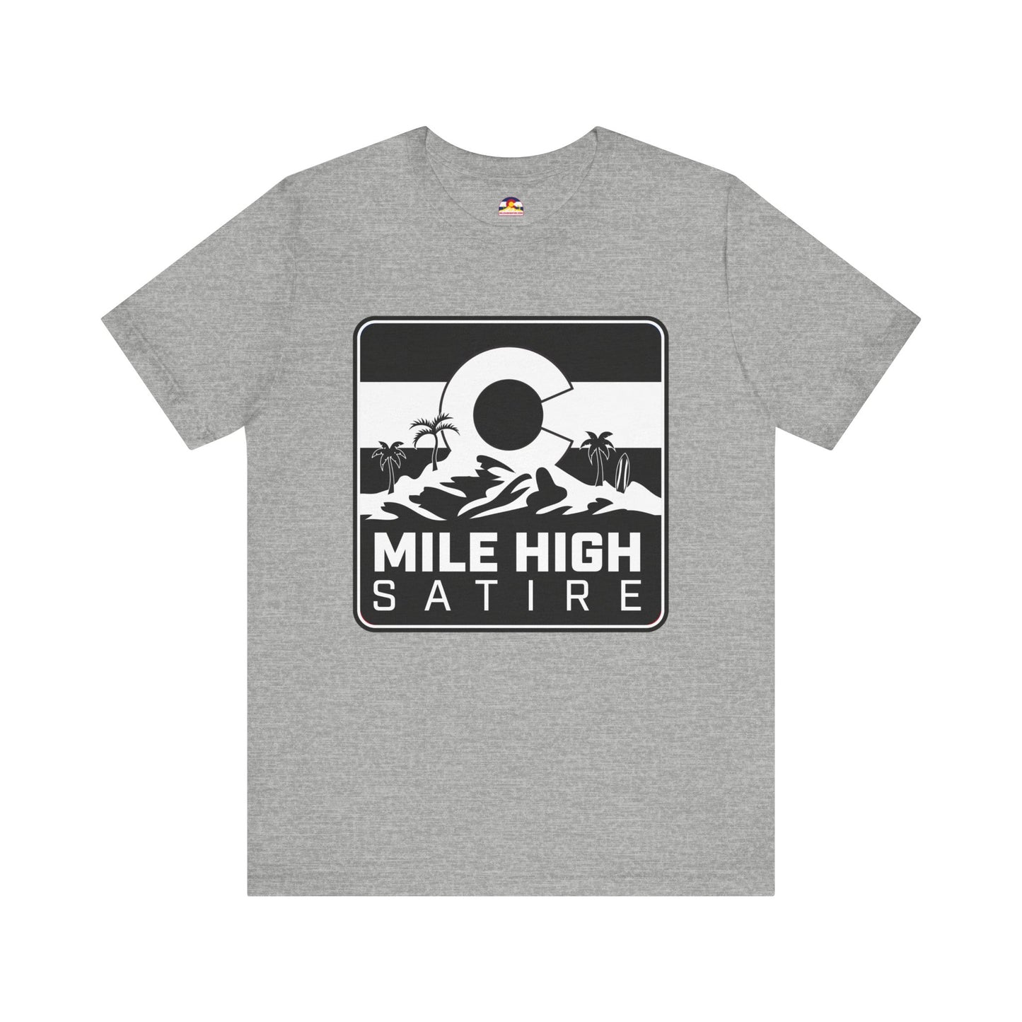 Mile High Satire T-Shirt - B&W Square Logo