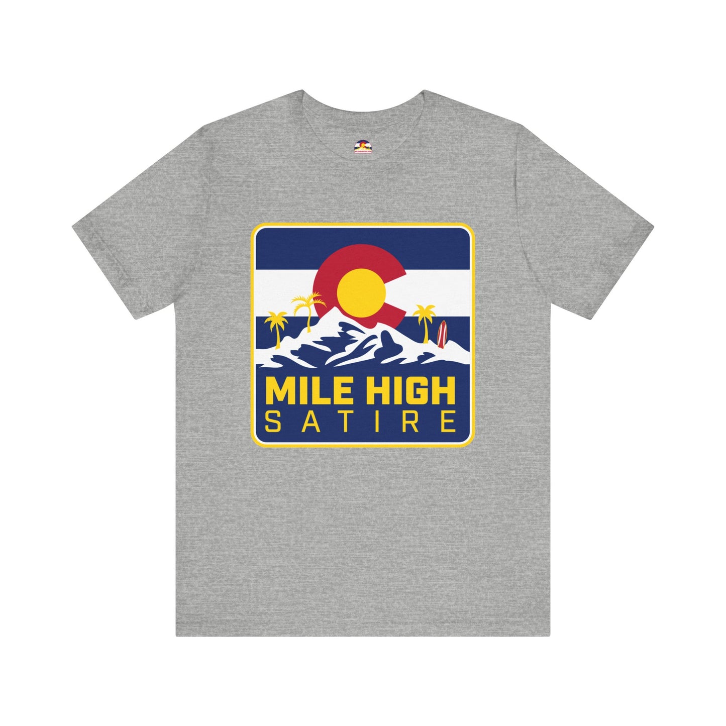 Mile High Satire T-Shirt - Blue Square Logo