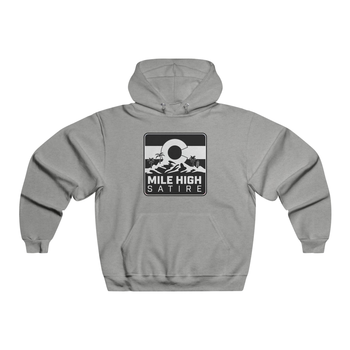 Mile High Satire - B&W Square Logo Hoodie