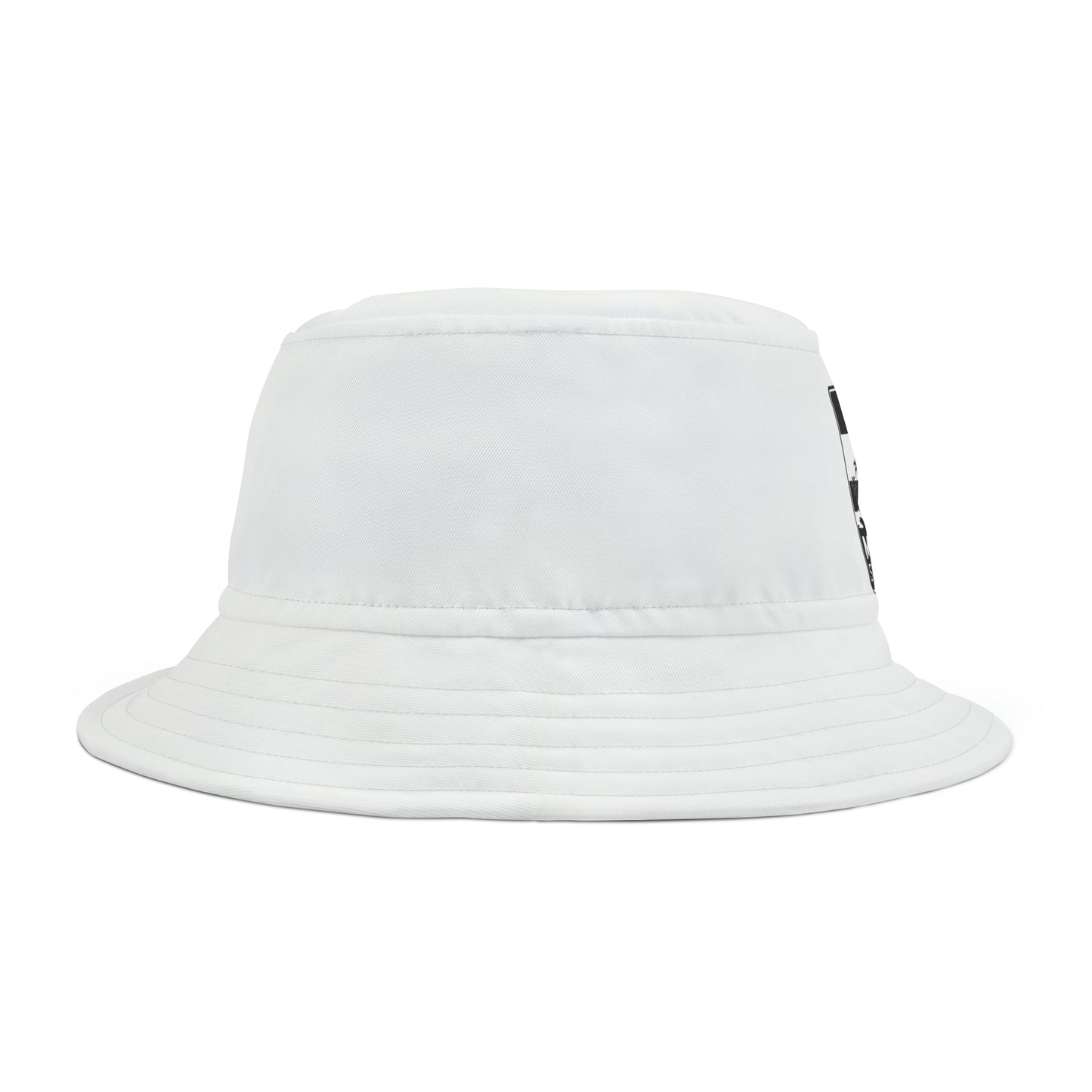 MHS B&W Square Logo - Bucket Hat - White