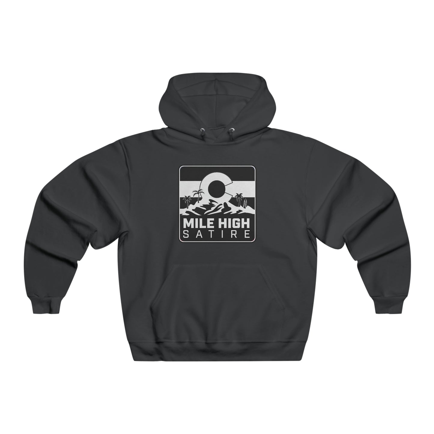 Mile High Satire - B&W Square Logo Hoodie