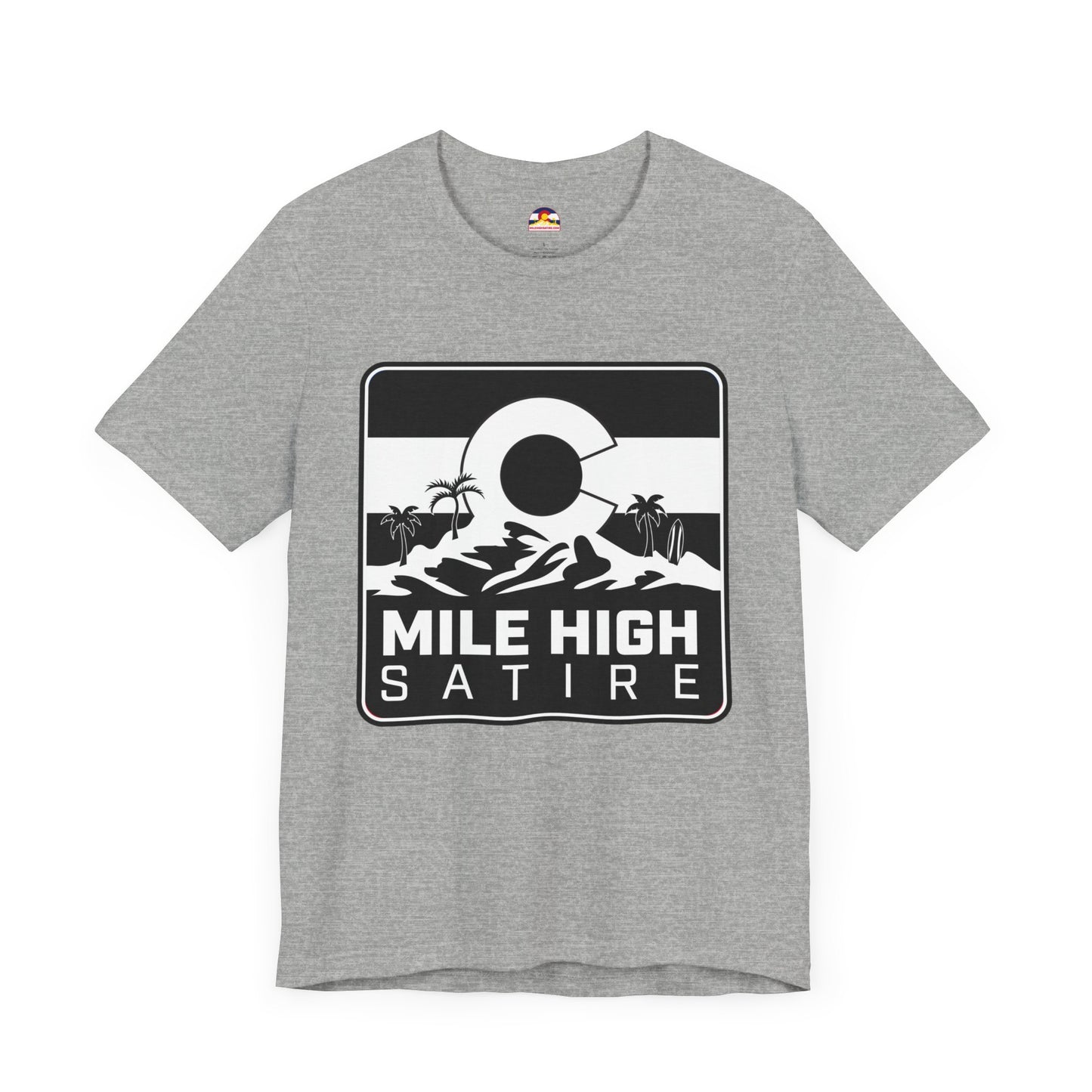 Mile High Satire T-Shirt - B&W Square Logo