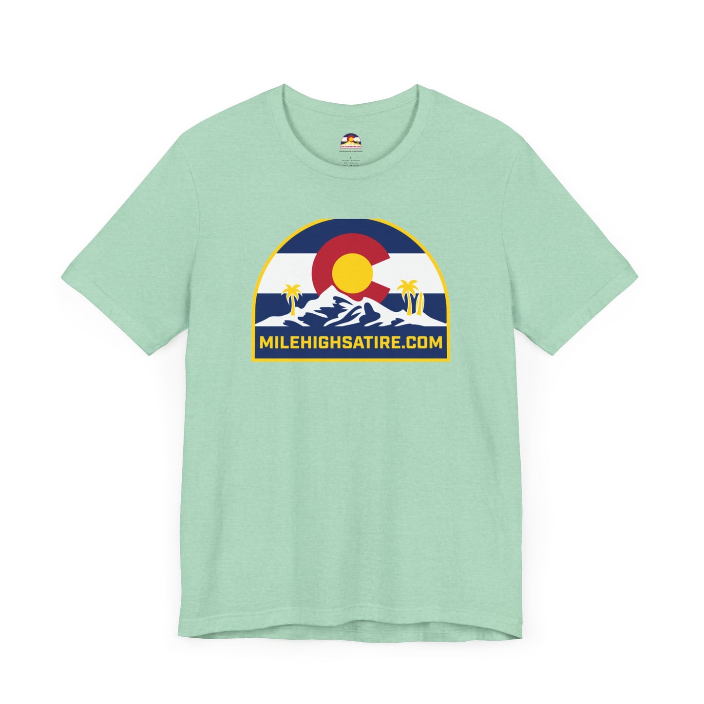 Mile High Satire T-Shirt - Blue Logo