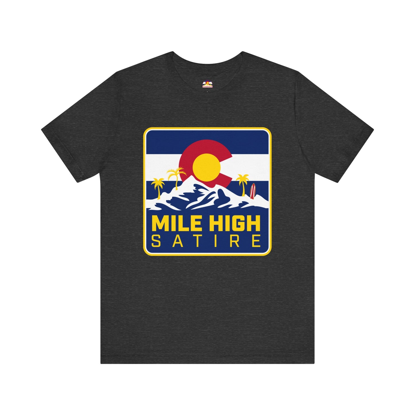 Mile High Satire T-Shirt - Blue Square Logo