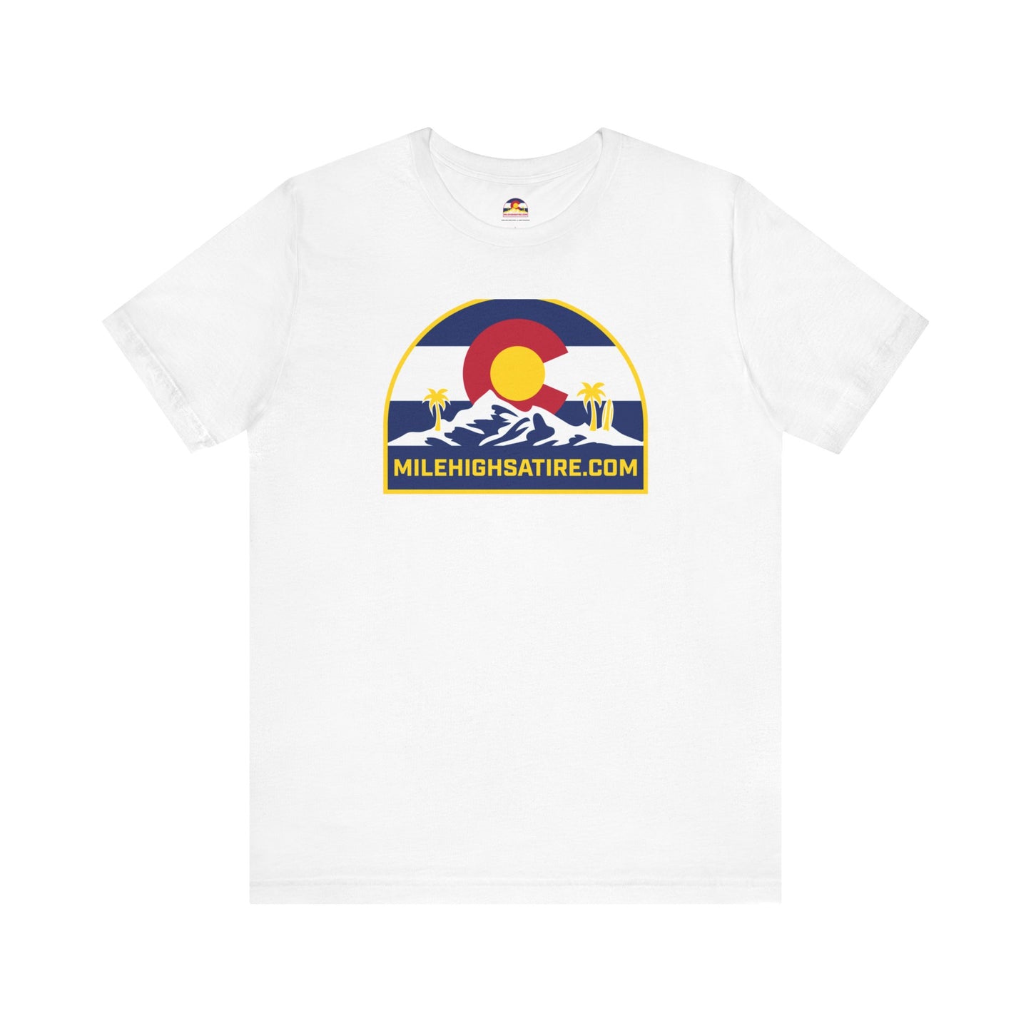 Mile High Satire T-Shirt - Blue Logo