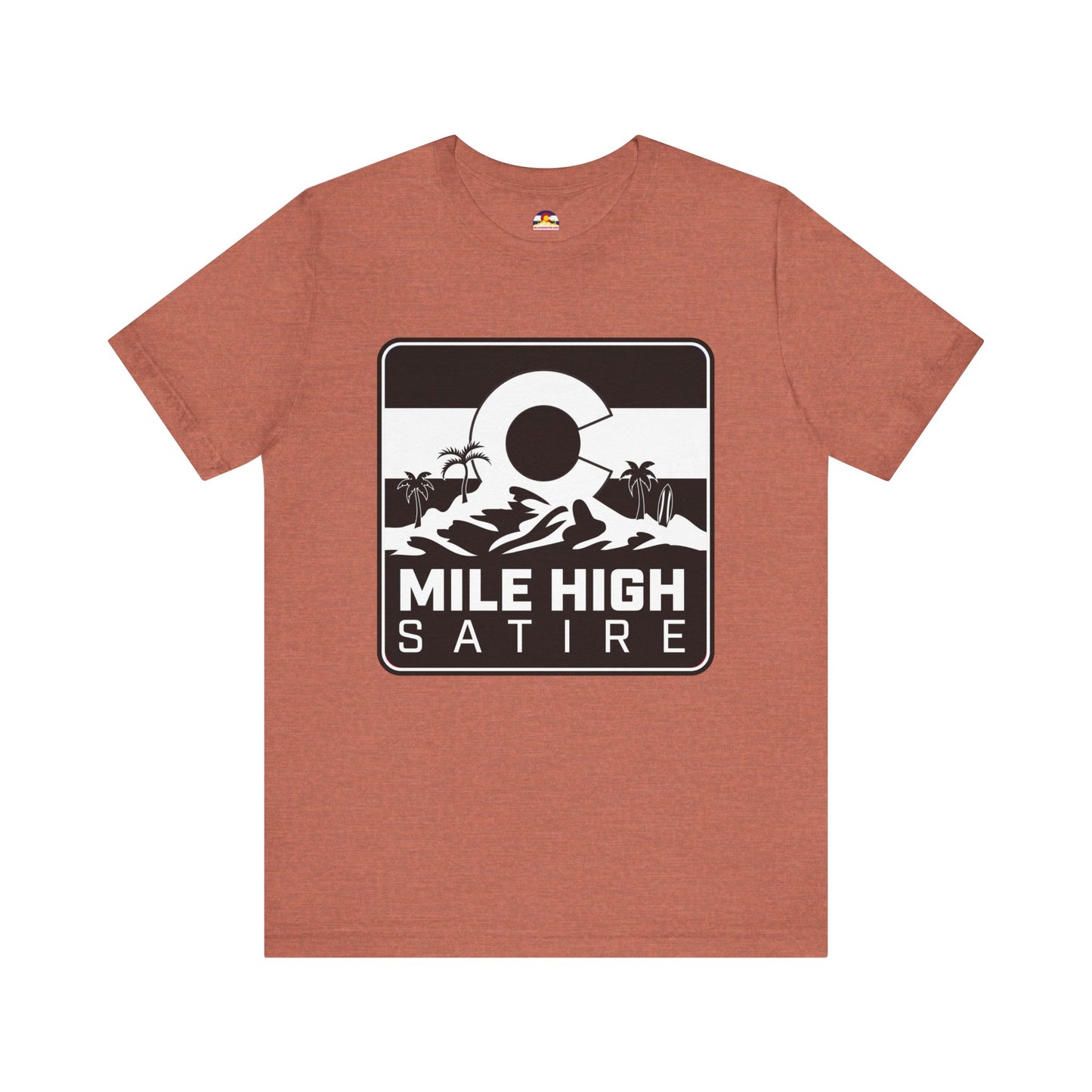 Mile High Satire T-Shirt - B&W Square Logo
