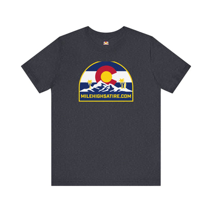 Mile High Satire T-Shirt - Blue Logo