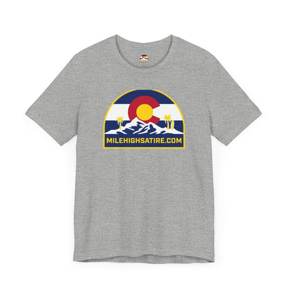 Mile High Satire T-Shirt - Blue Logo