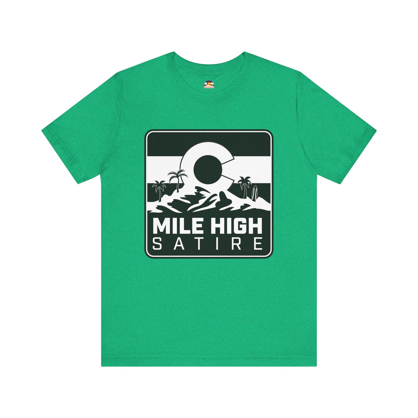 Mile High Satire T-Shirt - B&W Square Logo