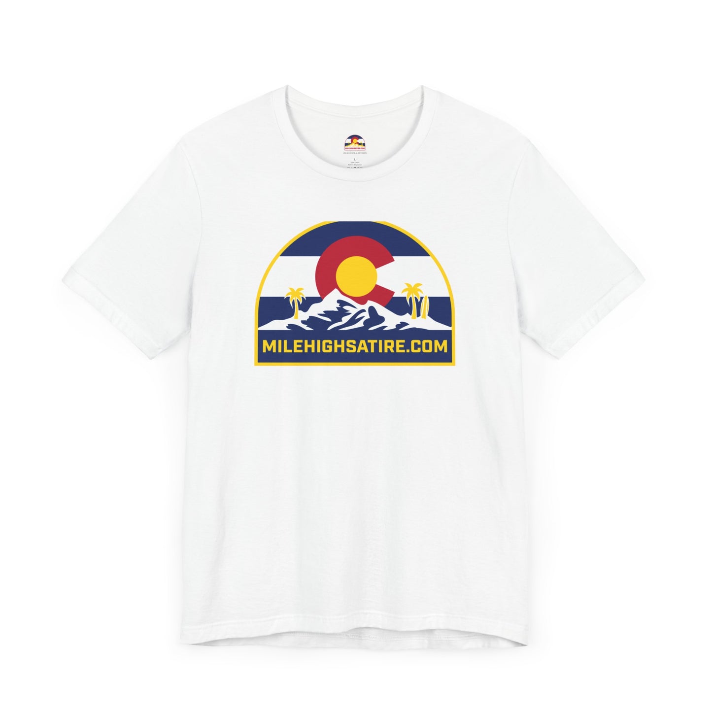 Mile High Satire T-Shirt - Blue Logo