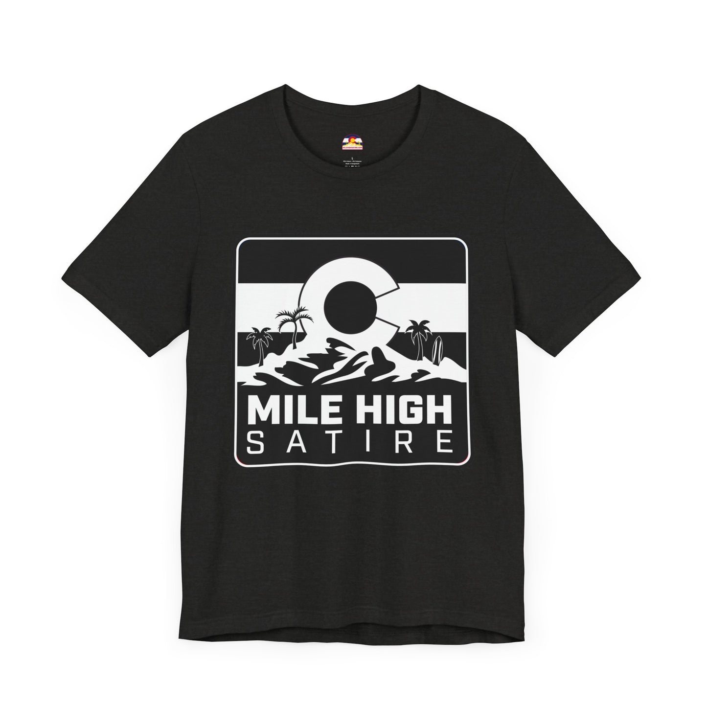 Mile High Satire T-Shirt - B&W Square Logo