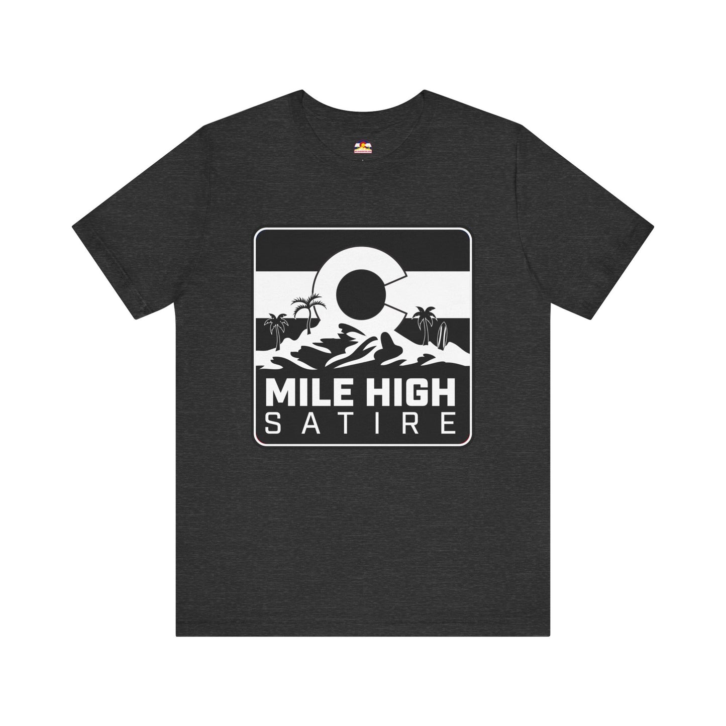 Mile High Satire T-Shirt - B&W Square Logo