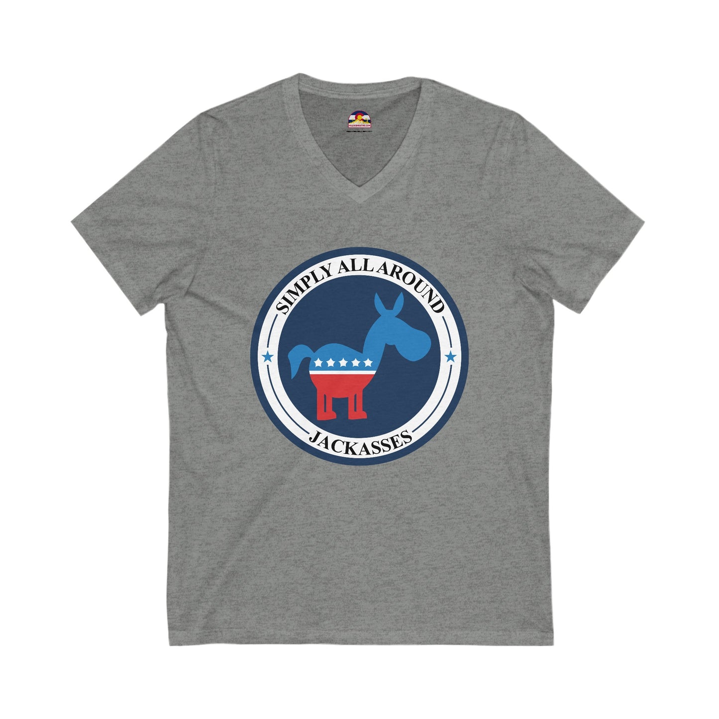 Democratic Donkey: Simply Jackasses T-Shirt  V-Neck