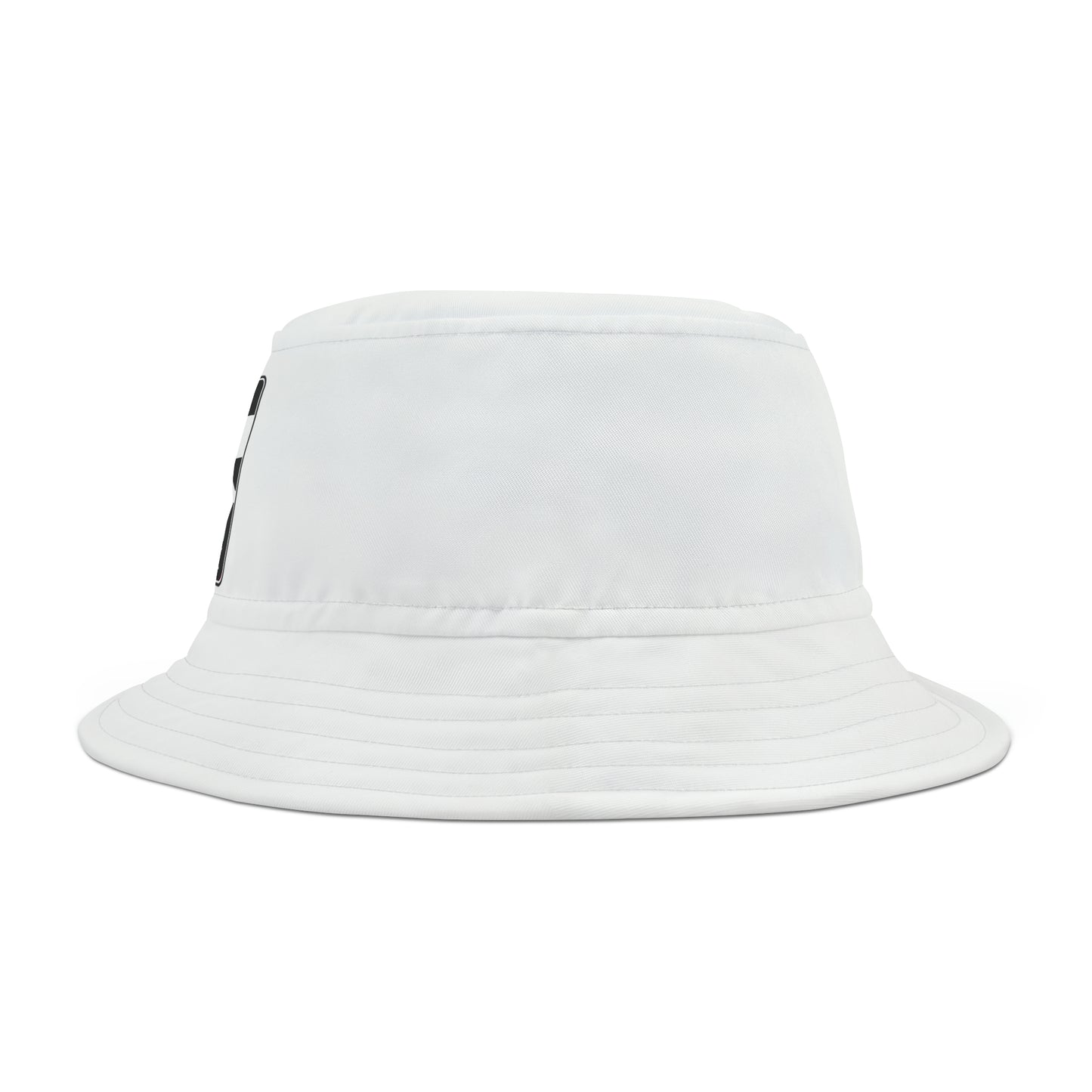 MHS B&W Square Logo - Bucket Hat - White