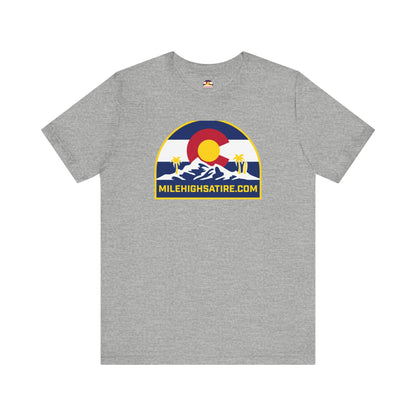 Mile High Satire T-Shirt - Blue Logo