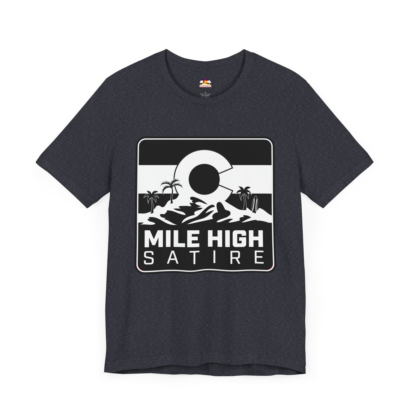 Mile High Satire T-Shirt - B&W Square Logo