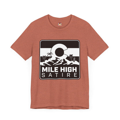 Mile High Satire T-Shirt - B&W Square Logo