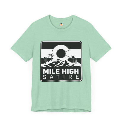 Mile High Satire T-Shirt - B&W Square Logo